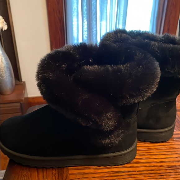 SO Black Winter Rain Boots with Fur Trim - Picture 2 of 5